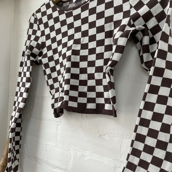 White and brown super cute cropped - Picture 2 of 2